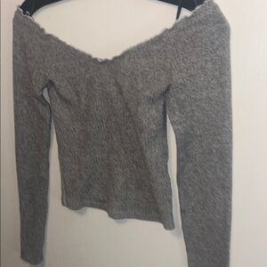 Abercrombie & Fitch Gray lettuce trim Top